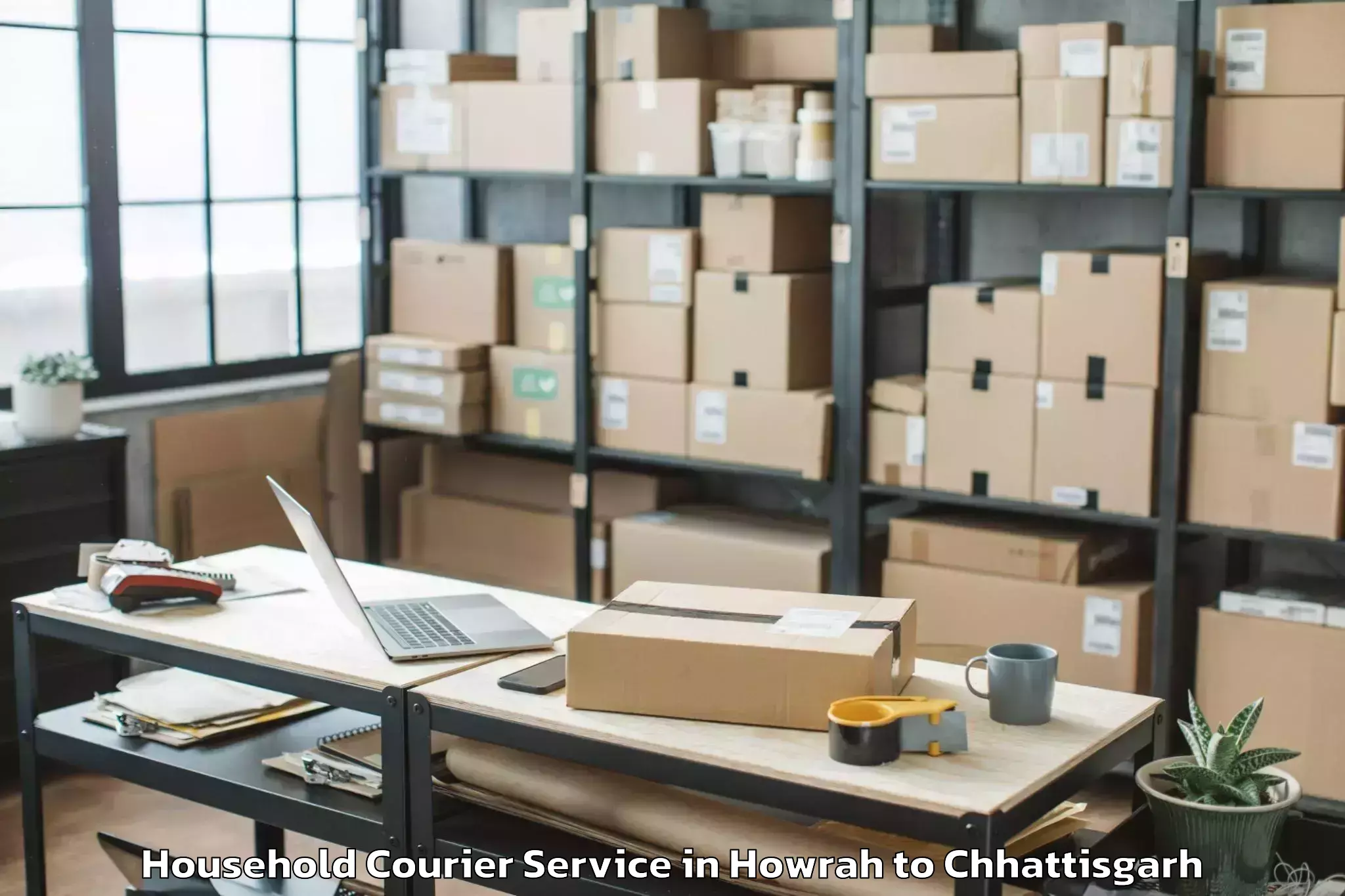 Professional Howrah to Raigarh Chhattisgarh Household Courier